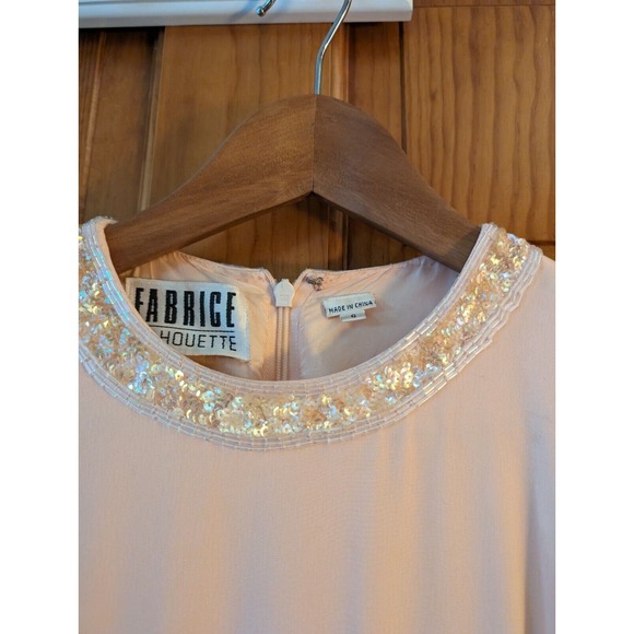 Fabrice Silhoutte Vintage Fringe Beaded Peach Dress size 6 - Picture 10 of 16